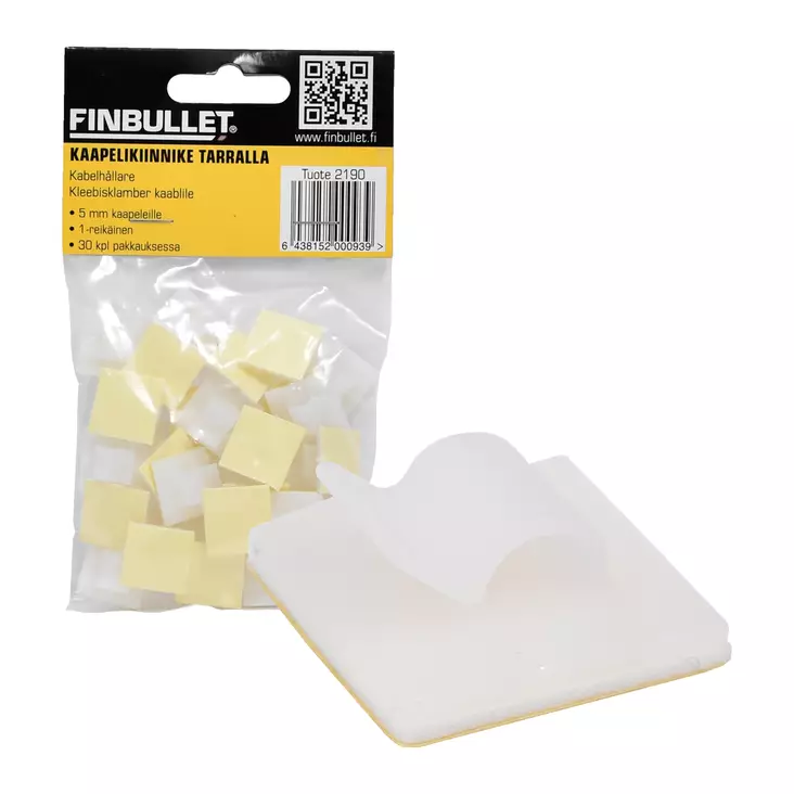 Finbullet Kaapelikiinnike tarralla 30kpl 5mm - Nippusiteet - 2190 - 3