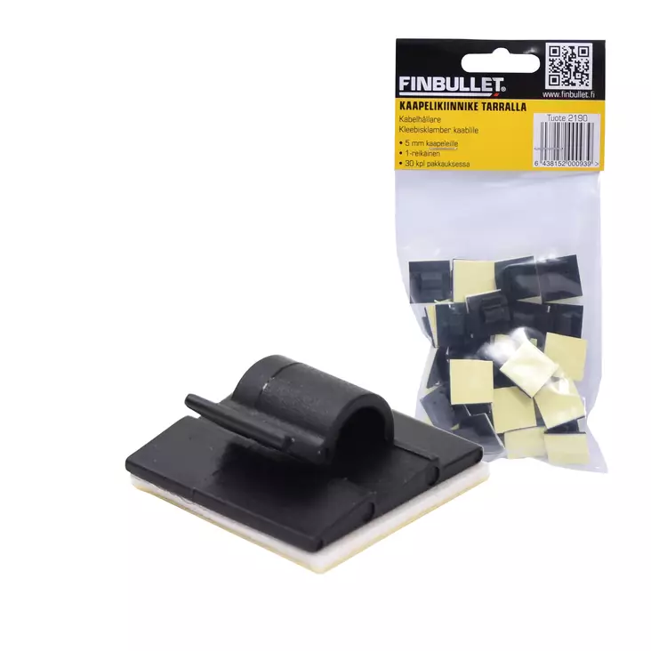 30 pcs stick cable clamp 1 hole 5 mm - Nippusiteet - 2190 - 2