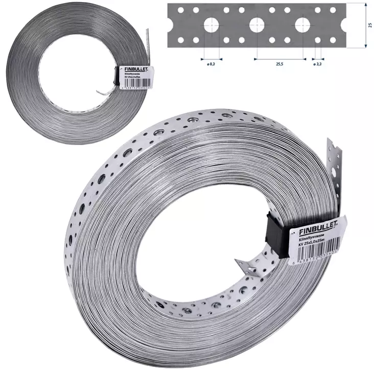 Finbullet Kiinnitysvanne 25mm x 1 mm x 2 - Allroundbands - 3540 - 1