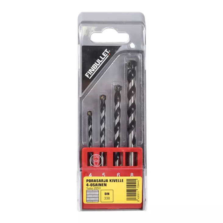 Masonery drill set 4pcs 4-5-6-8 - Poranterät ja poranteräsarjat - 2850 - 1