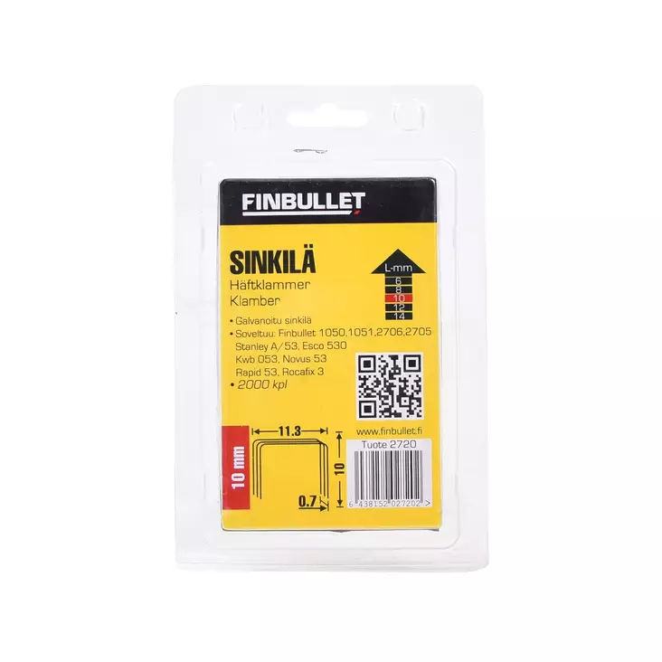 Staple 53 10 mm 2000 pcs 11.3 x 0.7 x 10 mm - Niitit - 2720 - 1