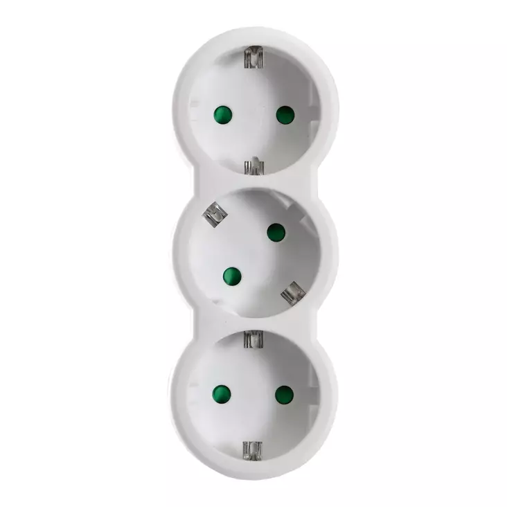 LEGRAND MULTI-SOCKET PLUG 2P+E 3 FRONT OUTLETS 16A WHITE - Stickproppar - 79140 - 1