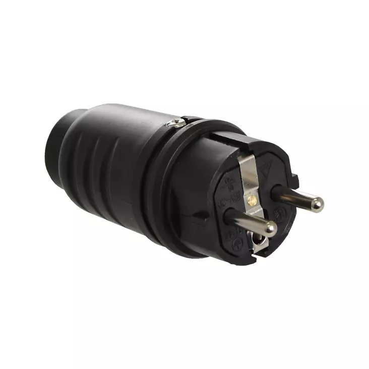 Pistotulppa 16A IP44 250V 2P+PE kuminen - Pistotulpat - 8470 - 1