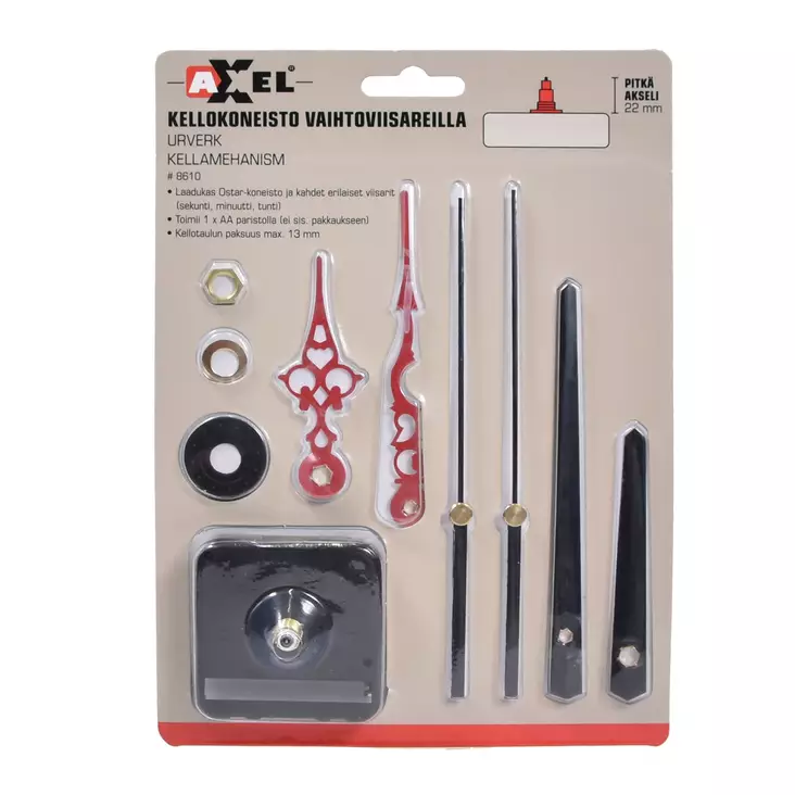 Kellokoneisto vaihtoviisareilla 1xAA (ak - Termometrar och väderstationer - 8610 - 1