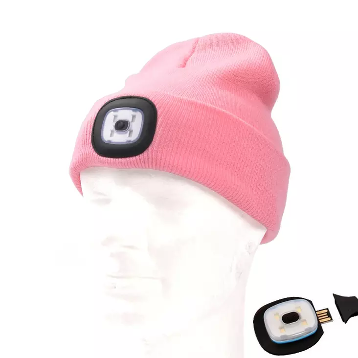 Mössa med LED-lampa 1W rosa usb laddningsbar - Panlampor - 9840 - 1