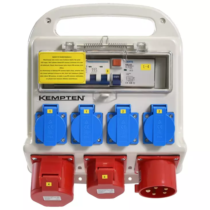 Power box 32 A 4 x Schuko 230 V +2x400v/16+1x400V 32A,1.5m cable - 32 A työmaakeskukset - 8570 - 1