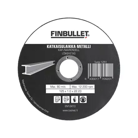Finbullet Katkaisulaikka 125x1x22mm - Katkaisu ja hiomalaikat - 1251 - 1