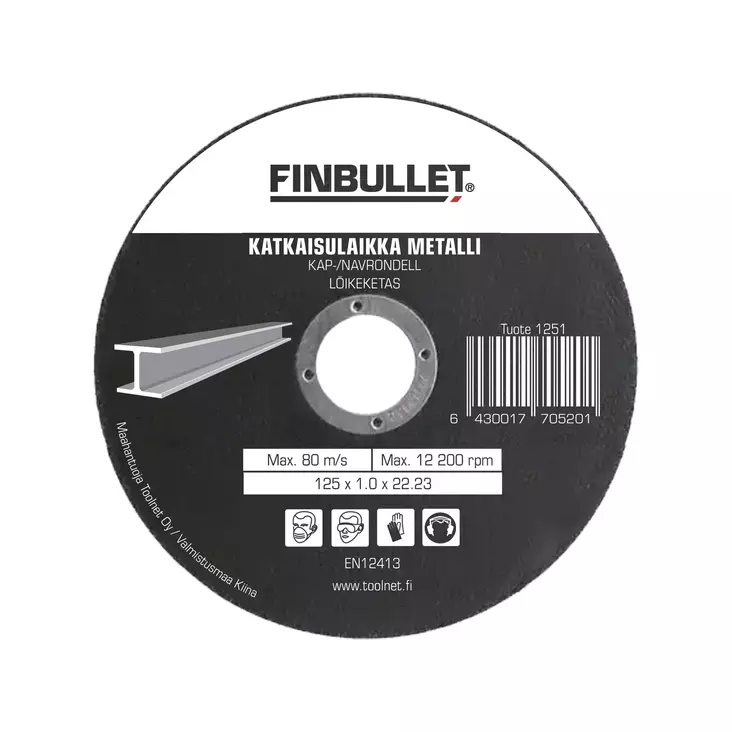 Finbullet Katkaisulaikka 125x1x22mm - Katkaisu ja hiomalaikat - 1251 - 1