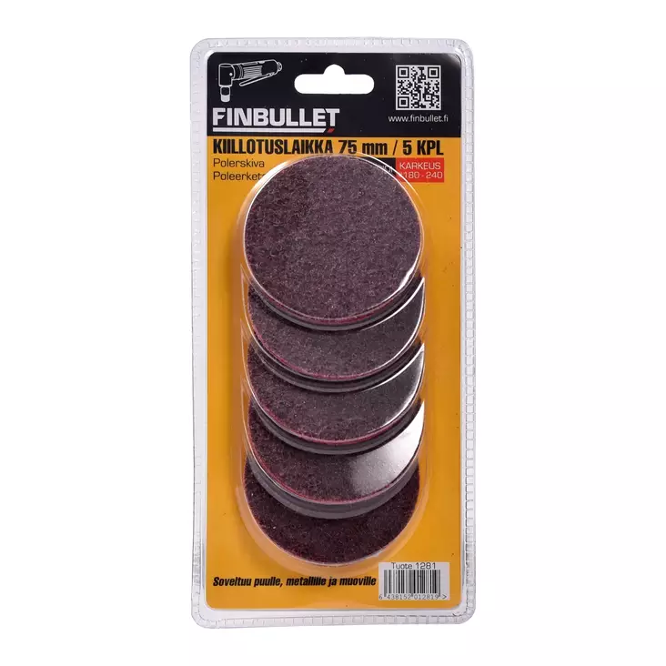 5 PC Surface conditioning discs 3'' Medium blister card packing - Kiillotuslaikat ja -sarjat - 1281 - 1