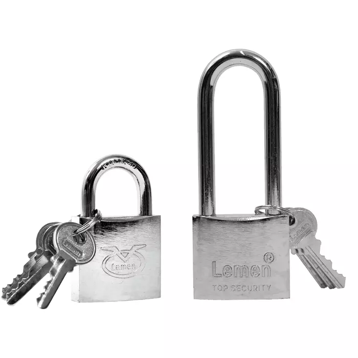 Hänglås 2 x 50 mm normal och lång, 3 nycklar - Lås - 2501 - 1