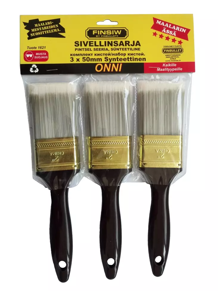 Finbullet Sivellinsarja Onni 50 mm 3kpl - Siveltimet ja sivellinsarjat - 1621 - 1