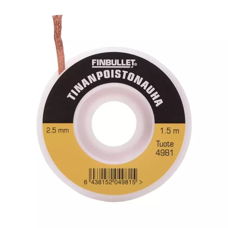 Finbullet Tinanpoistonauha 2,5mm x 1,5m - Juottimet ja tinat - 4981 - 1