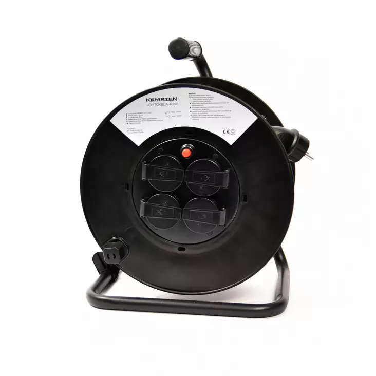 Cable reel 40 m 4 x schuko H05RR-F 3x1.5mm IP44 16A 250V - Jatkojohtokelat - 8521 - 1