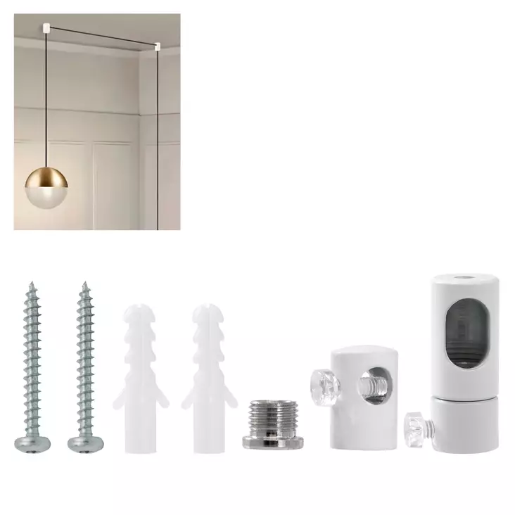 Lampunripustin vedonpoistolla kattoasennus valkoinen - Koukut, telineet ja kannattimet - 7221 - 1