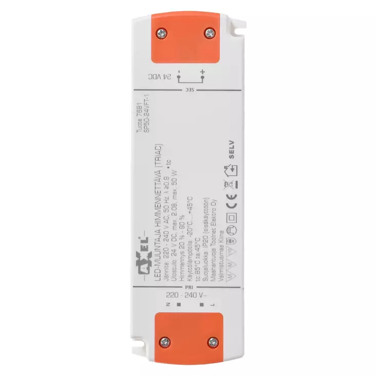Axxel LED muuntaja 24V 50 W TRIAC Himmennettävä - LED-muuntajat - 7681 - 1