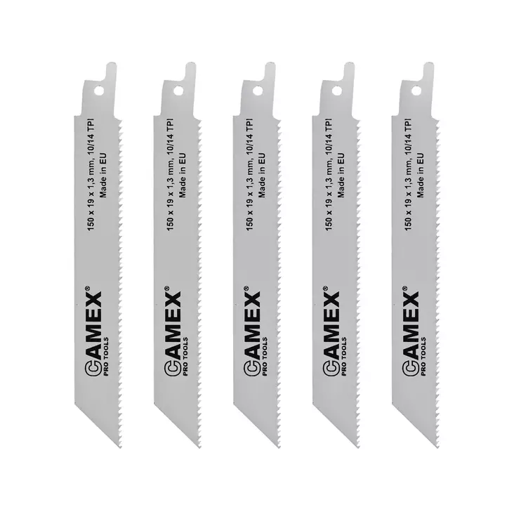 Puukkosahanterä 150x19x1.3mm 10/14 TPI BiCo 5kpl - Puukko- ja pistosahanterät - 2581 - 1