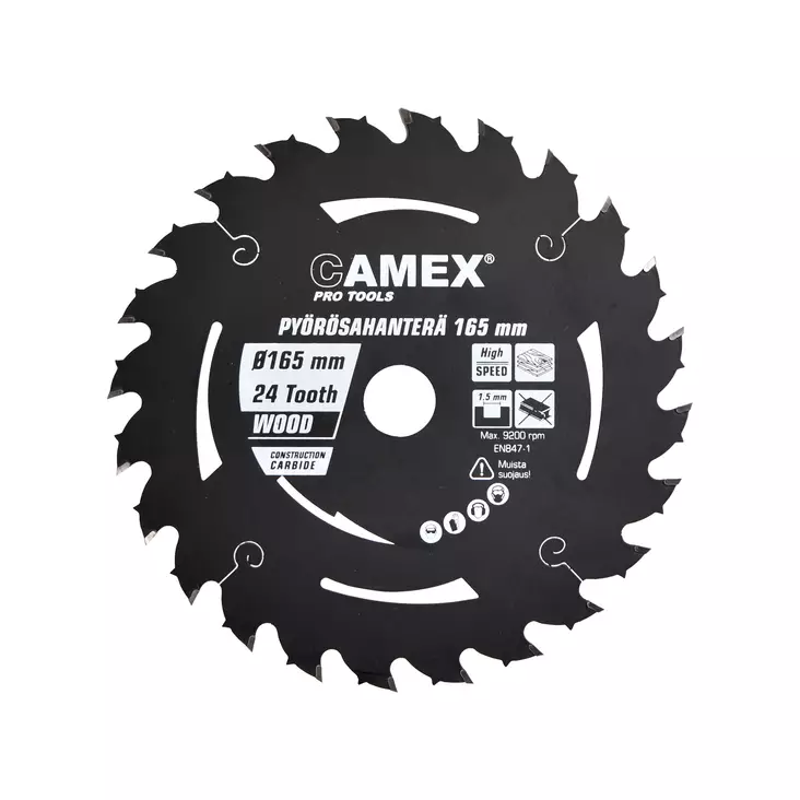 Tct blade for wood 165 mm 40T 1.66 mm - Sirkkelinterät - 3721 - 1