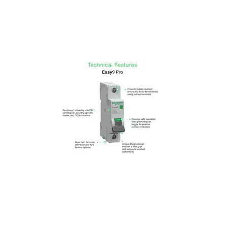 Easy9 MCB 1C16 6kA Schneider Electric - Ryhmäkeskukset ja tarvikkeet - 78482 - 2