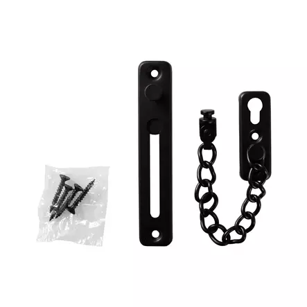 Varmuusketju, RST musta 160mm ketju - Lås - 25002 - 1