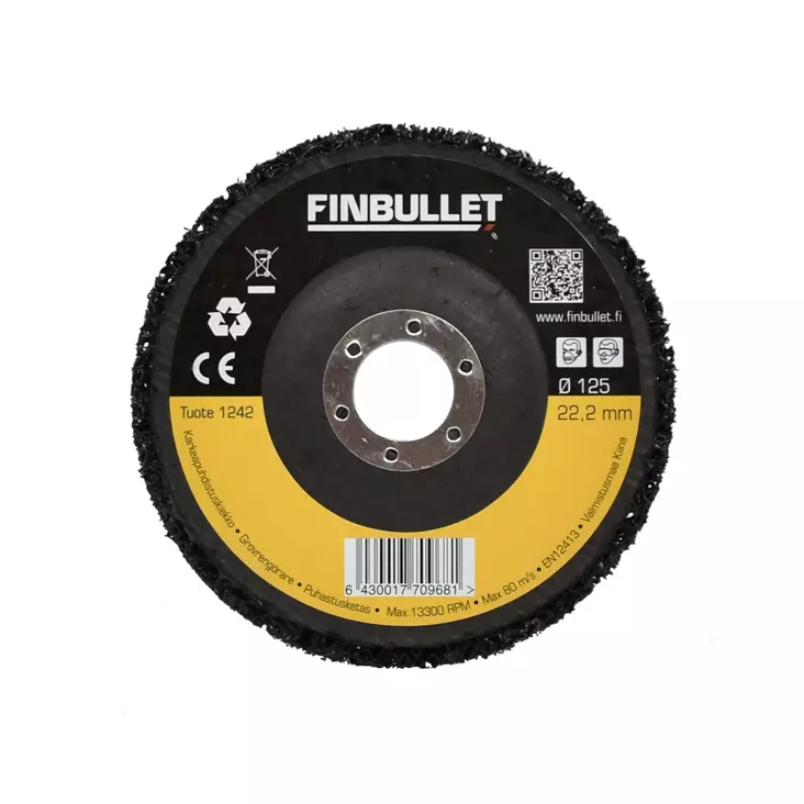 Finbullet Karkeapuhdistuskiekko 125x22,2mm - Kiillotuslaikat ja -sarjat - 1242 - 1