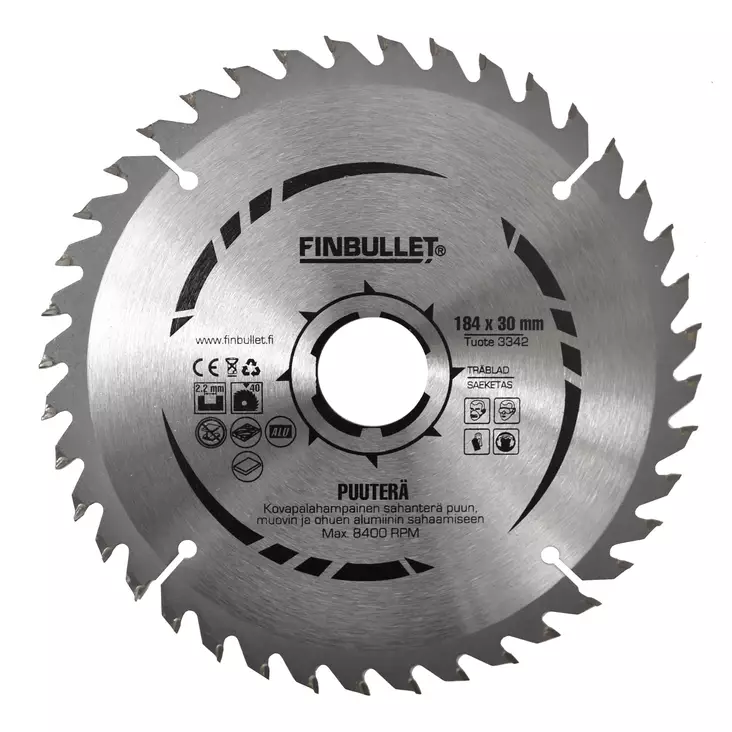 TCT Blade for wood 184 mm 40T 30 mm - Sirkkelinterät - 3342 - 1