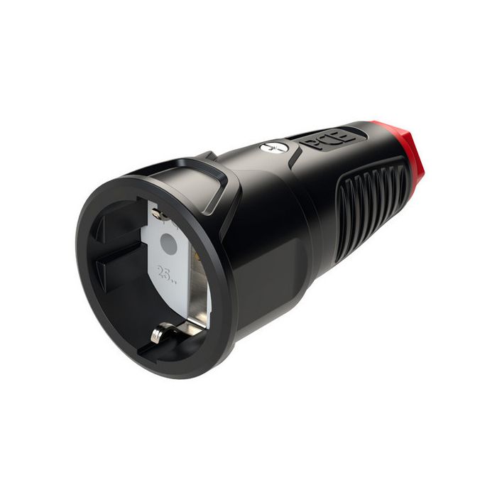 Jatkopistorasia maadoitettu PCE IP20 16A 250V kumia - Pistotulpat - 7922 - 1