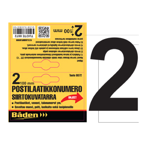 Number sticker 2, 100 mm - Tarranumerot ja kirjaimet - 8872 - 1