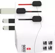 Travel adaptor 2/3 pole+ 4xUSB world - Matkailija-adapterit - 7943 - 3