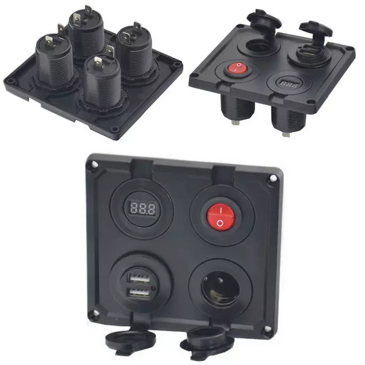 Påbyggnadspanel, 2 x USB 12 V - USB-kontakter, laddare och tillbehör - 8283 - 1