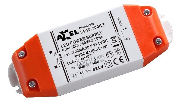 Axxel LED muuntaja 7.5 - 15 W himmennettävä - LED-muuntajat - 7663 - 1