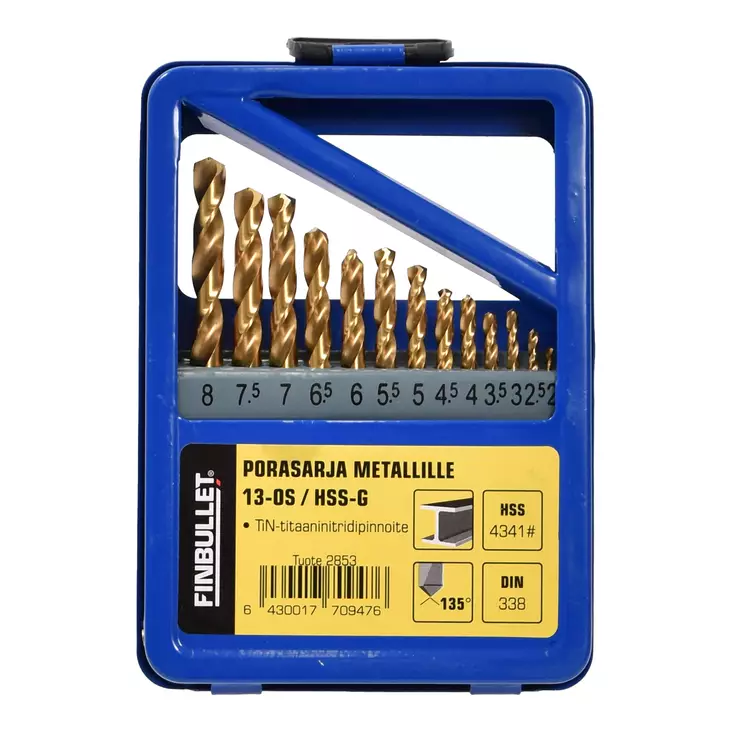 HSS Drill set 13pcs 1,5-6,5mm - Poranterät ja poranteräsarjat - 2853 - 1