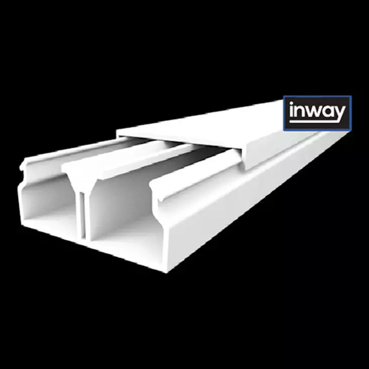Johtokanava 40x17 mm itsekiinnittyvä valkoinen 2 m PVC - Johtokanavat ja kaapelikourut - 8403 - 1