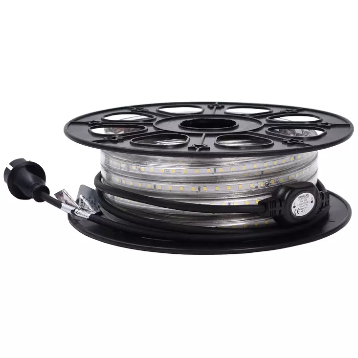 Led strip light 7,5W/M 10m white 700LM/M H05RN-F Rubber cable 2 m - LED-slingor för bygget - 9603 - 1