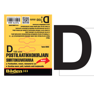 Letter sticker D, 100 mm - Tarranumerot ja kirjaimet - 8883 - 1