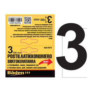 Självhäftande nummer 3, 100 m - Självhäftande siffror och bokstäver - 8873 - 1