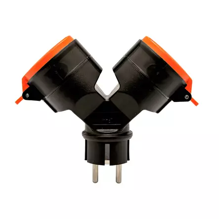 Y-TYPE 2-WAY ADAPTER 230V/16A IP44 OUTDOOR USE - Pistorasiat - 8484 - 1