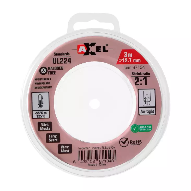 Axxel kutistesukka 3 m / 12.7 mm / 2:1 - Kutistesukat - 87134 - 1