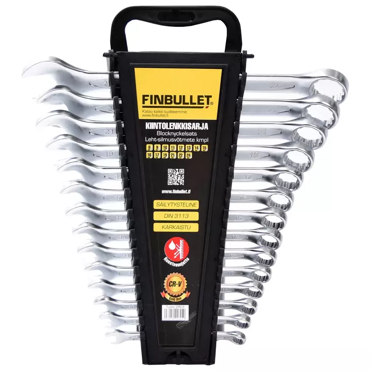 Combination wrench set 14 pcs 8-17,19,21,22,24 mm CR-V - Kiintolenkkiavaimet ja -sarjat - 2804 - 1
