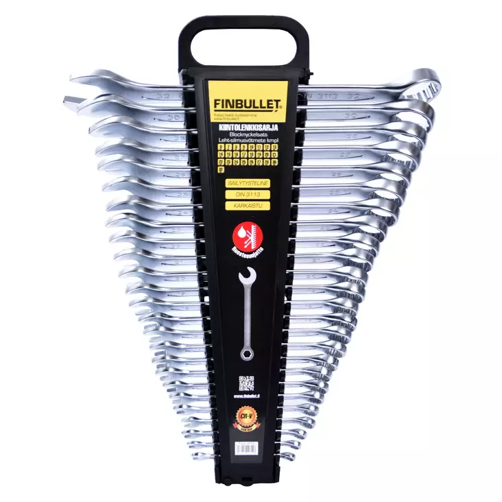 Finbullet Kiintolenkkiavainsarja 25-osaa 6-32mm - Kiintolenkkiavaimet ja -sarjat - 2814 - 1