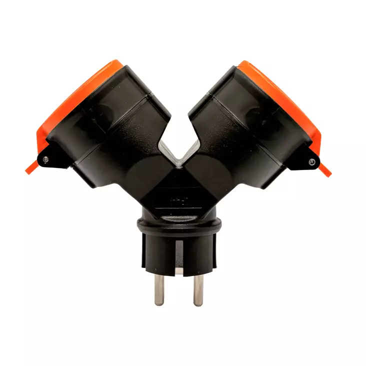 Y-TYPE 2-WAY ADAPTER 230V/16A IP44 OUTDOOR USE - Pistorasiat - 8484 - 1