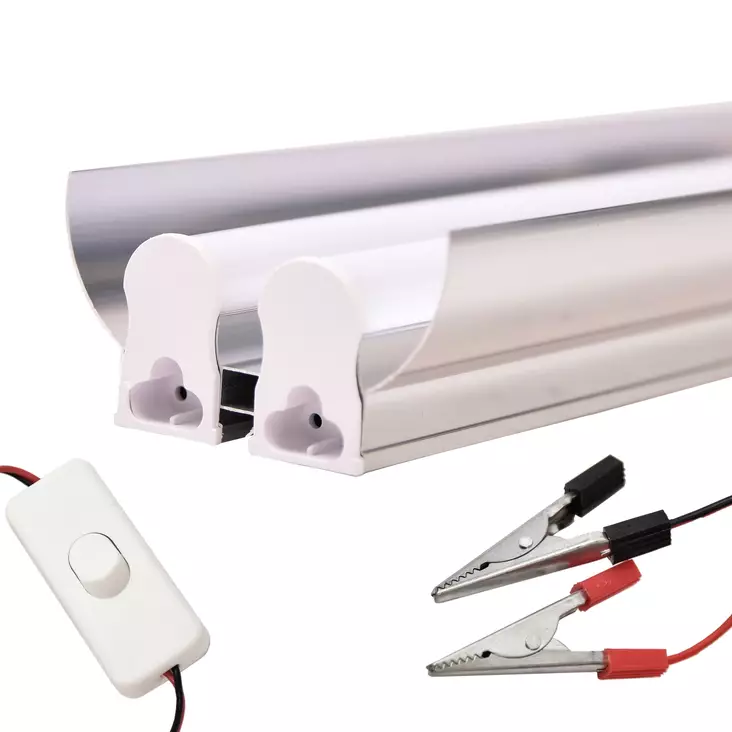 LED- Tube + Reflector, on/off s. 2m wire, clamps 3200K - Valaisimet - 8235 - 1