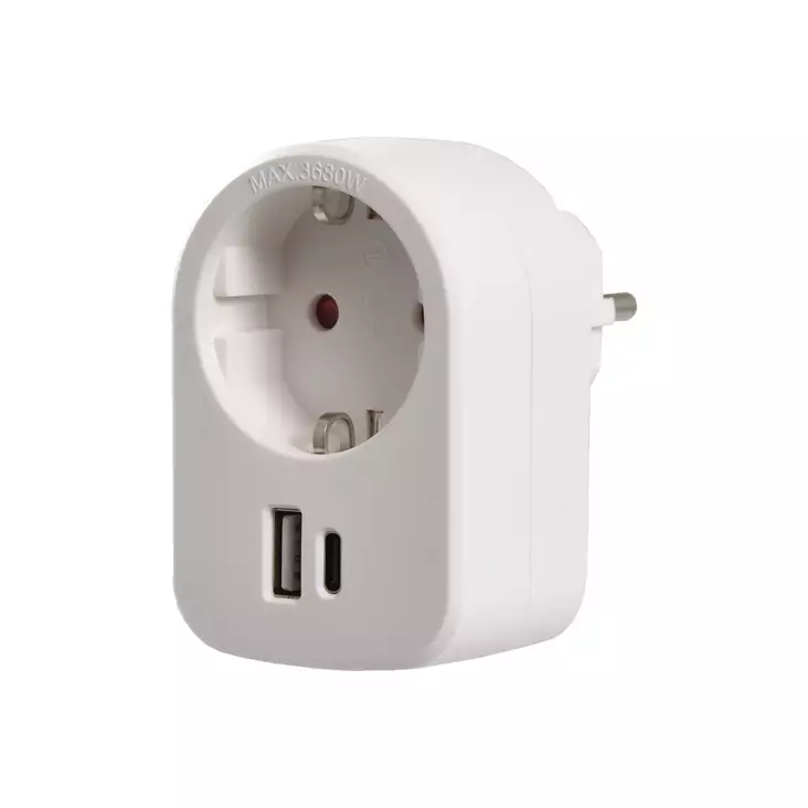 USB laddare x 2, 3.4A, 5V DC, CE 16A, 250 V-50Hz - USB-kontakter, laddare och tillbehör - 8025 - 1