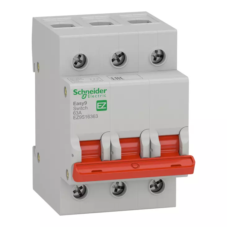 Easy9 pääkytkin 3P 63A 400V Schneider El - Ryhmäkeskukset ja tarvikkeet - 78505 - 1