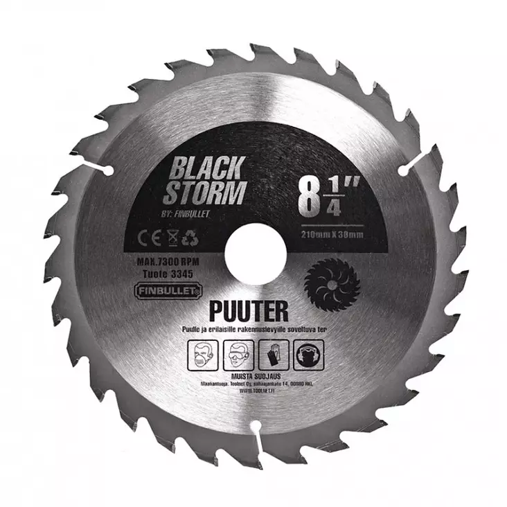 TCT Blade for wood 210 mm 30T 30 mm - Sirkkelinterät - 3345 - 1