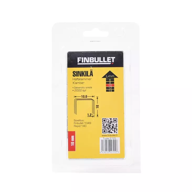 Finbullet Sinkiläniitti 140 10mm 2000kpl - Niitit - 2725 - 1