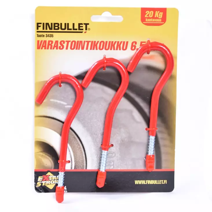 Finbullet Varastointikoukku 3 KPL 6.5mm - Koukut, telineet ja kannattimet - 3435 - 1