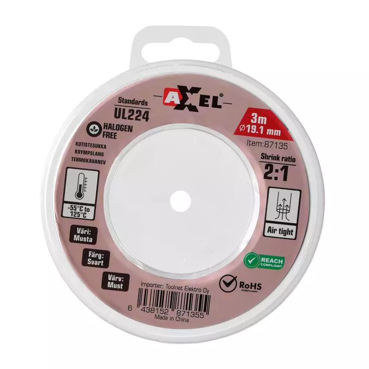 Axxel kutistesukka 3 m / 19.1 mm / 2:1 - Kutistesukat - 87135 - 1