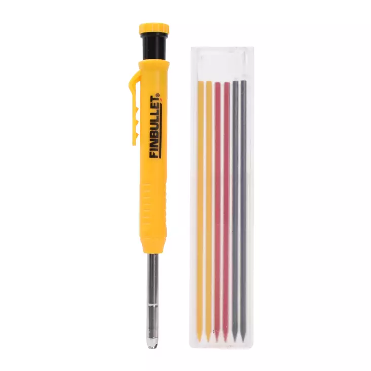 Merkintäkynäsarja 7-osa 2.5mm Varalyijyt 6kpl + Teroitin - Merkintätyökalut ja muotokammat - 4025 - 1