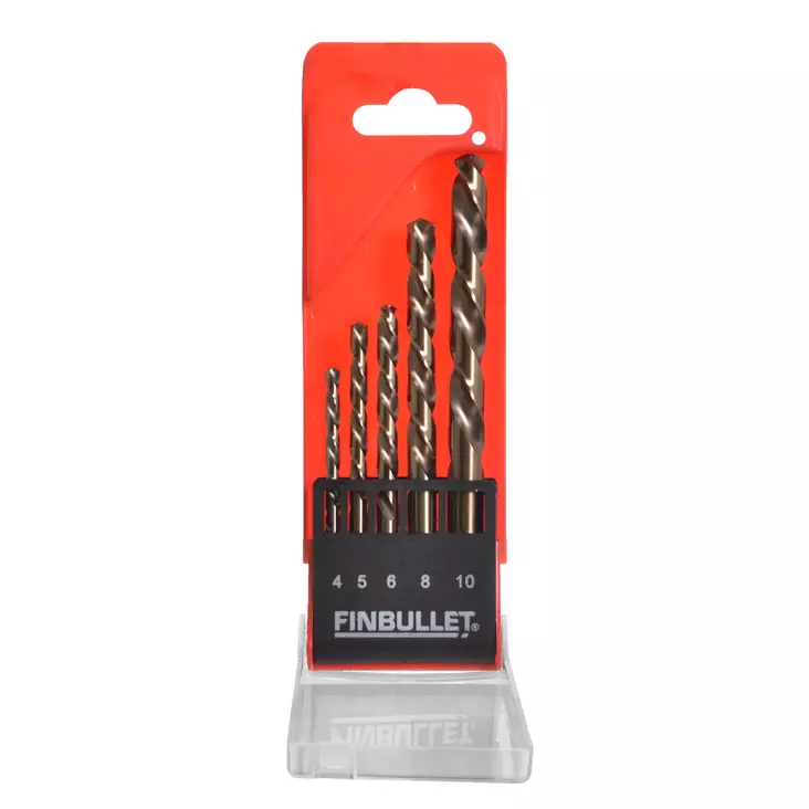 Metalliporanteräsarja 5-os vasen 4-10 mm HSS M35 5% Cobalt - Poranterät ja poranteräsarjat - 1715 - 1