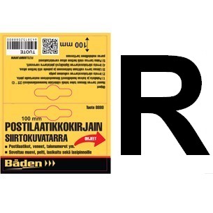 Tarrakirjain R, 100mm - Självhäftande siffror och bokstäver - 8855 - 1